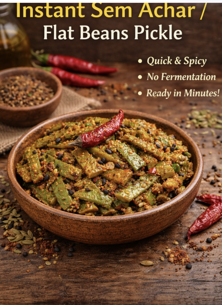 Instant Sem Achar / Flat Beans Pickle